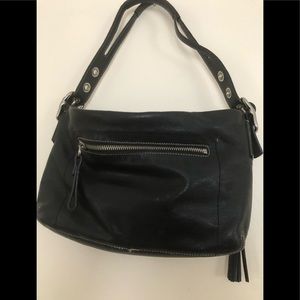 Black leather coach pocketbook